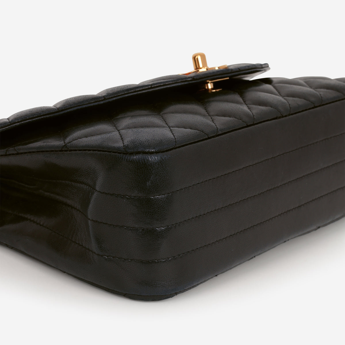 Chanel Vintage Half Moon Flap - Black Lambskin | Gold Hardware - Bagista