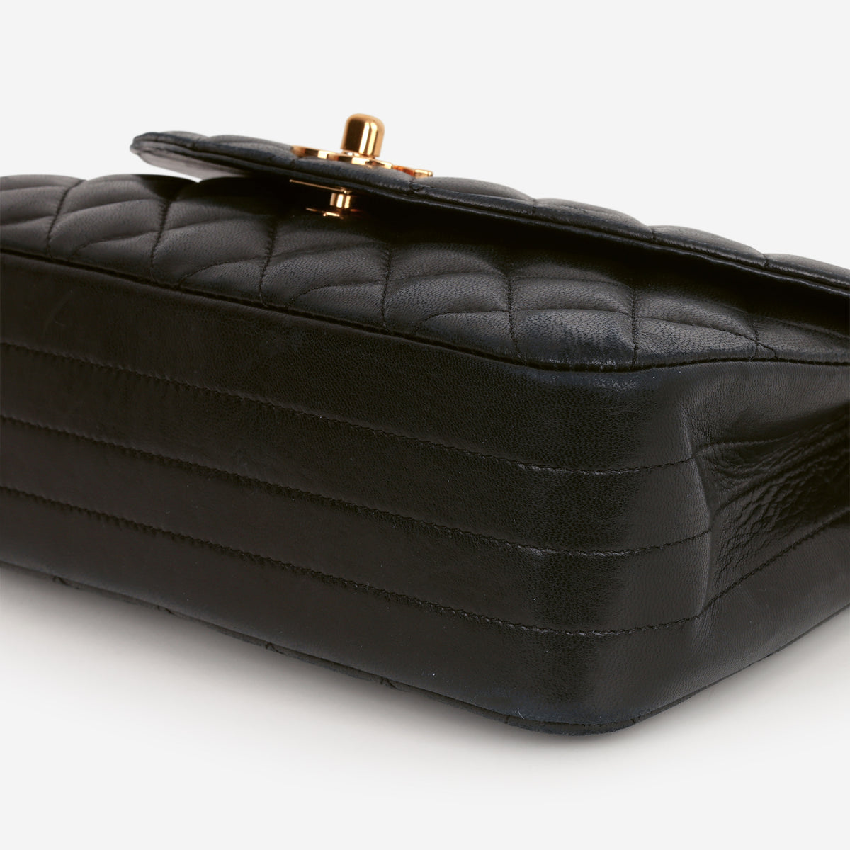 Chanel Vintage Half Moon Flap - Black Lambskin | Gold Hardware - Bagista