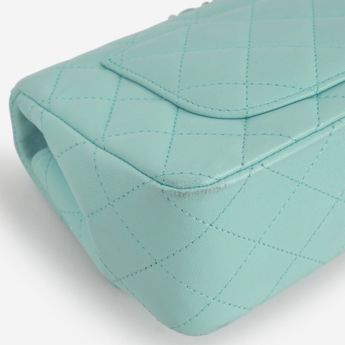 Chanel Mini Rectangular - Tiffany Blue Lambskin | Silver Hardware