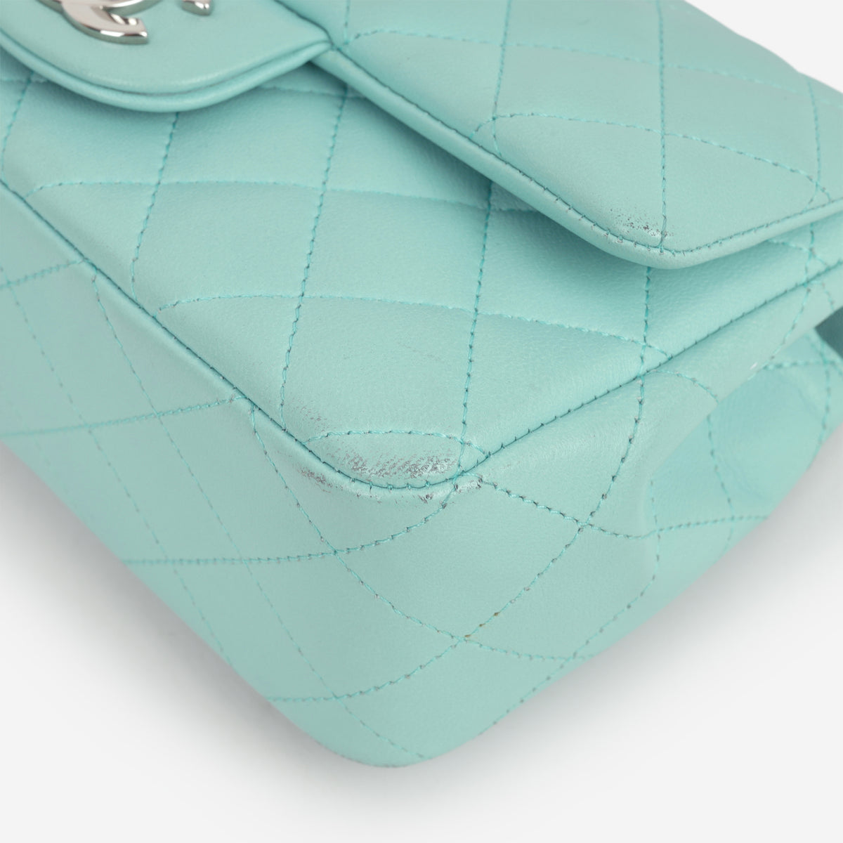 Chanel Mini Rectangular - Tiffany Blue Lambskin | Silver Hardware
