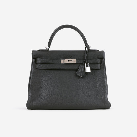 Hermès Kelly 32 - Black Togo | Palladium Hardware