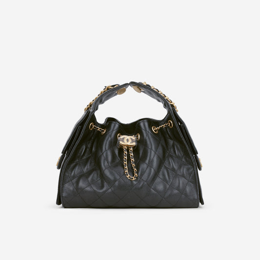 Chanel Small 25 Hobo - Black Caviar | Aged Gold Hardware