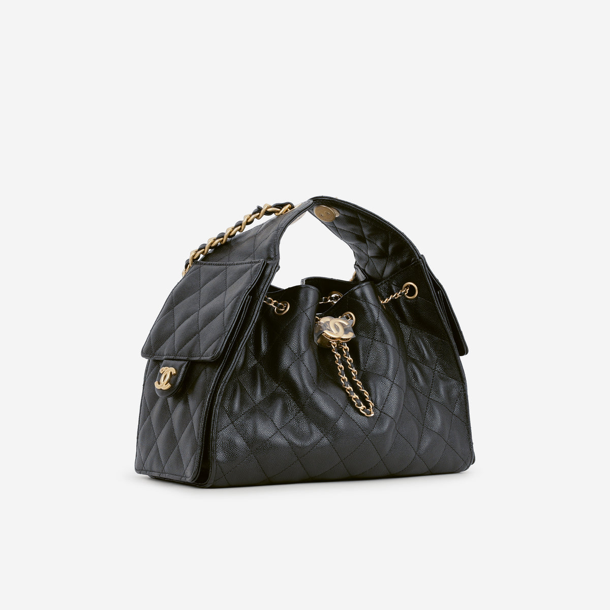 Chanel Small 25 Hobo - Black Caviar | Aged Gold Hardware