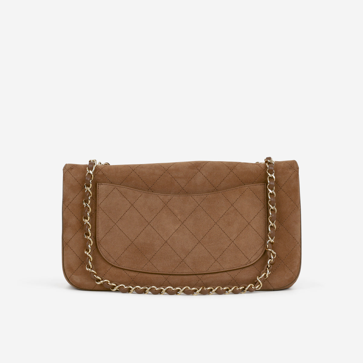 Chanel Maxi Flap 32 - Caramel Suede Goatskin | Gold Hardware