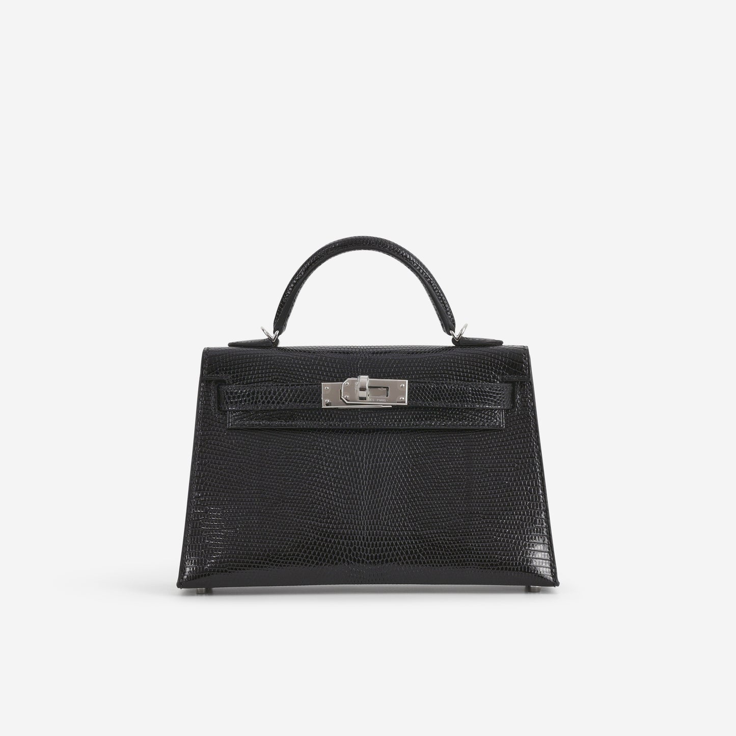 Hermès Mini Kelly - Black Salvator Lizard Lisse | Palladium Hardware