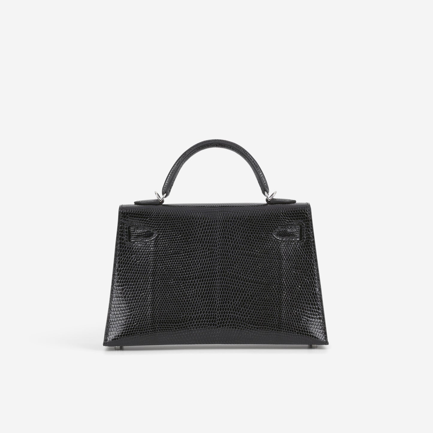 Hermès Mini Kelly - Black Salvator Lizard Lisse | Palladium Hardware