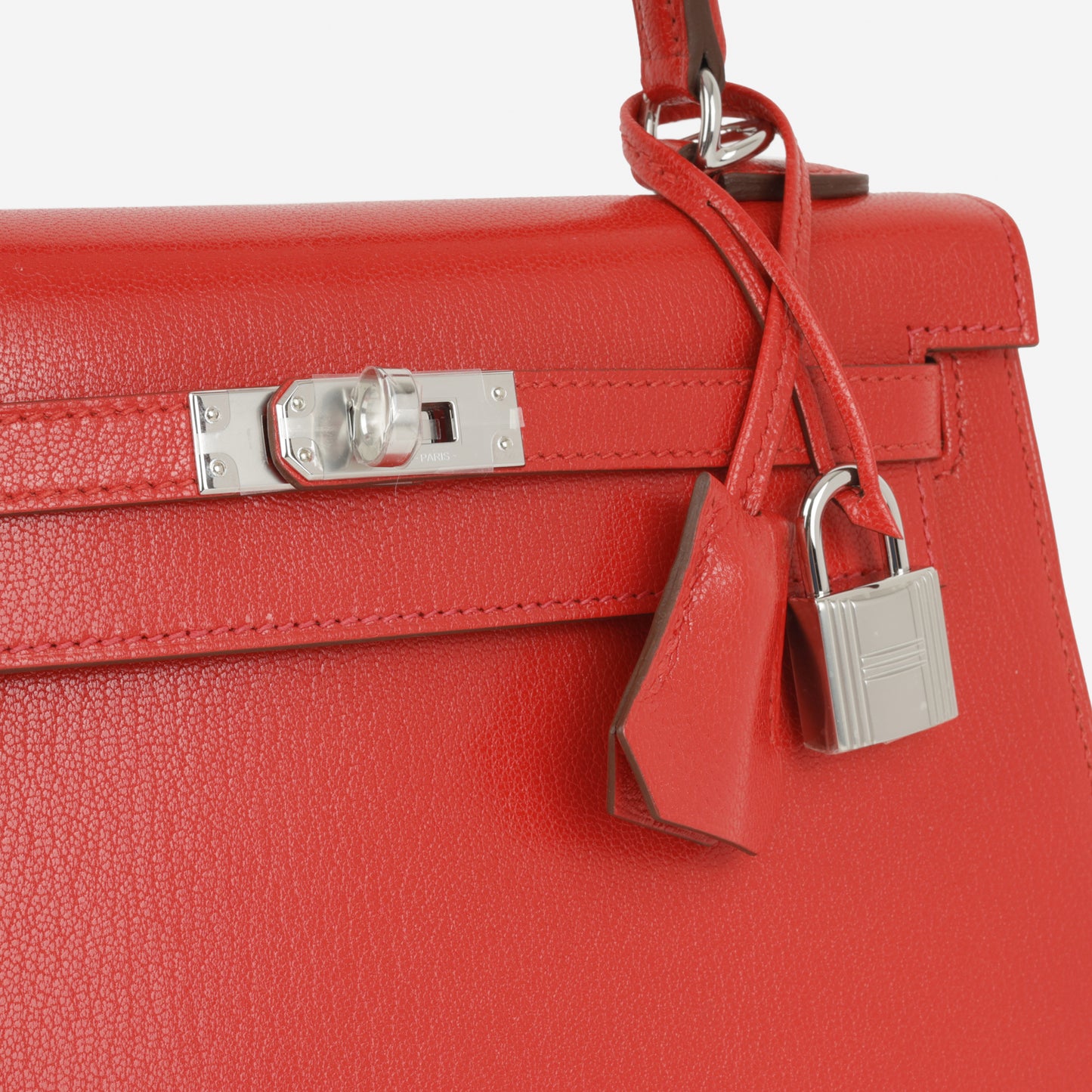 Hermès Kelly 25 - Rouge De Coeur Chevre Chamkila | Palladium Hardware