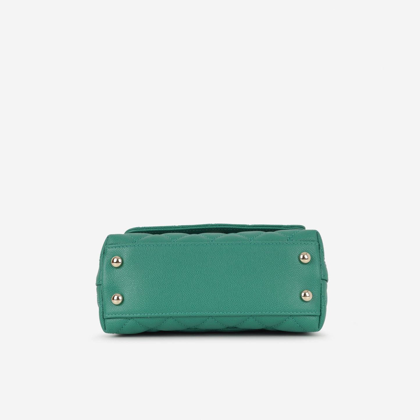 Chanel Small Coco Handle - Green Caviar | Champagne Gold Hardware