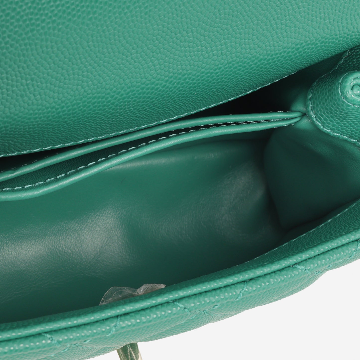 Chanel Small Coco Handle - Green Caviar | Champagne Gold Hardware