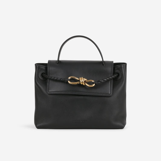 Bottega Small Ciao Ciao - Black Supple Calfskin | Gold Hardware