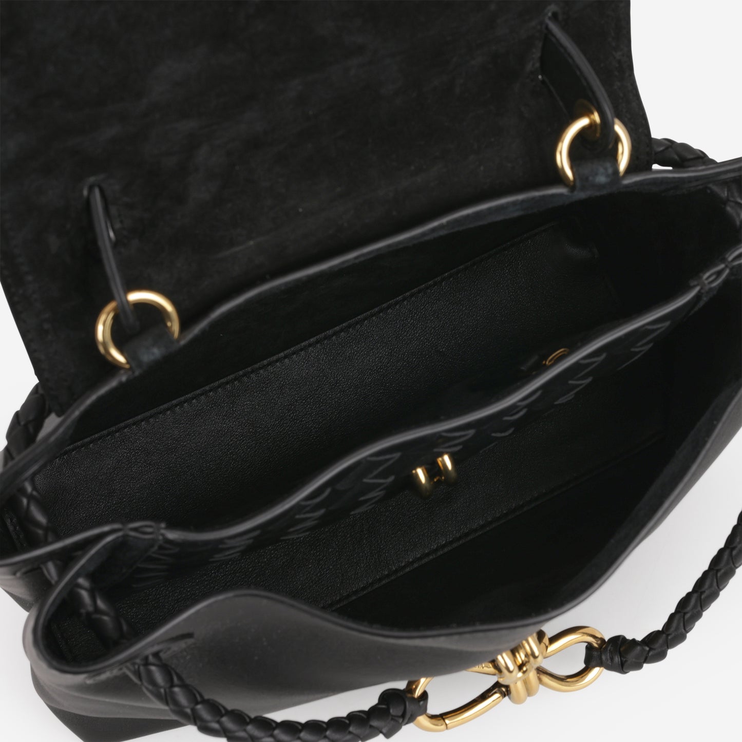 Bottega Small Ciao Ciao - Black Supple Calfskin | Gold Hardware