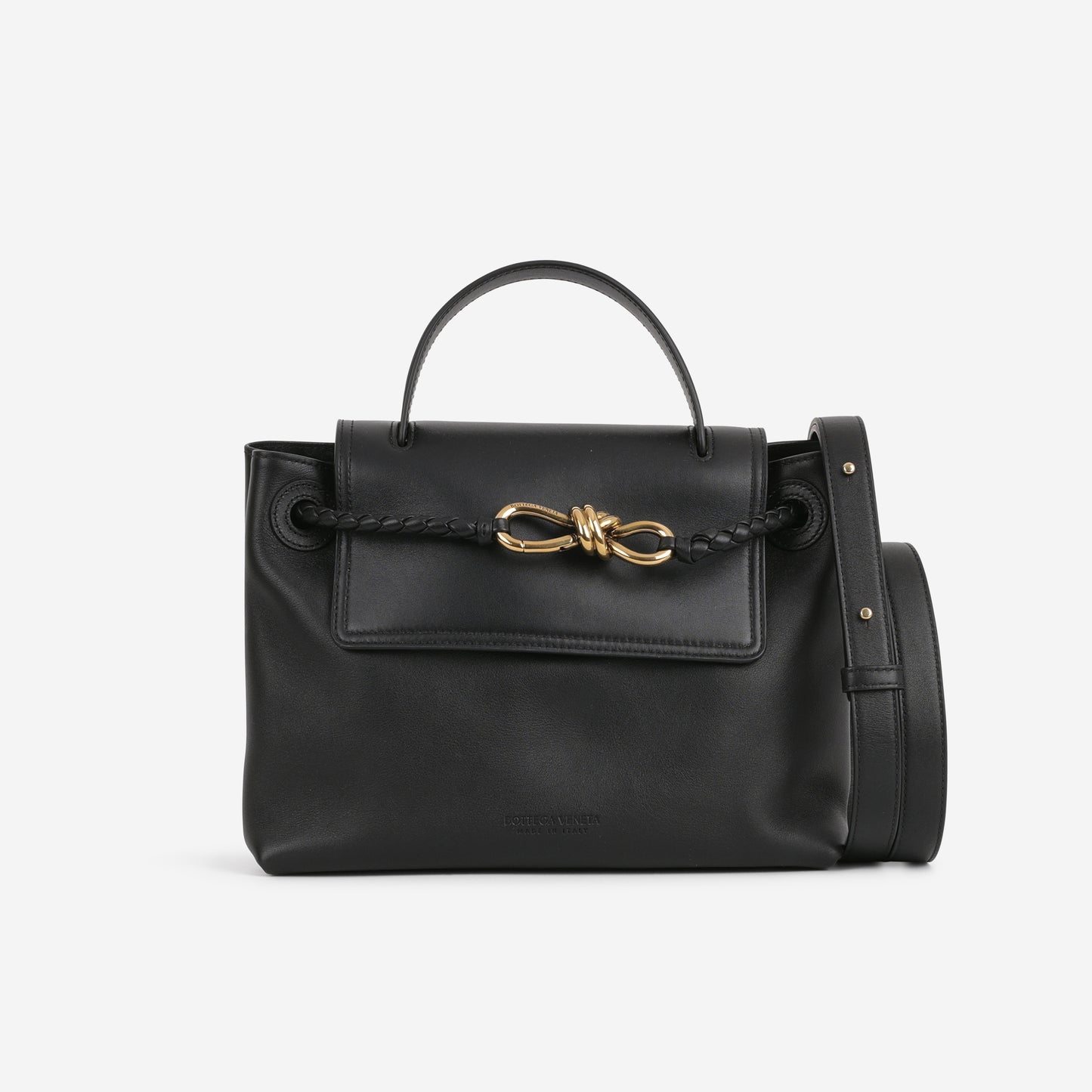 Bottega Small Ciao Ciao - Black Supple Calfskin | Gold Hardware