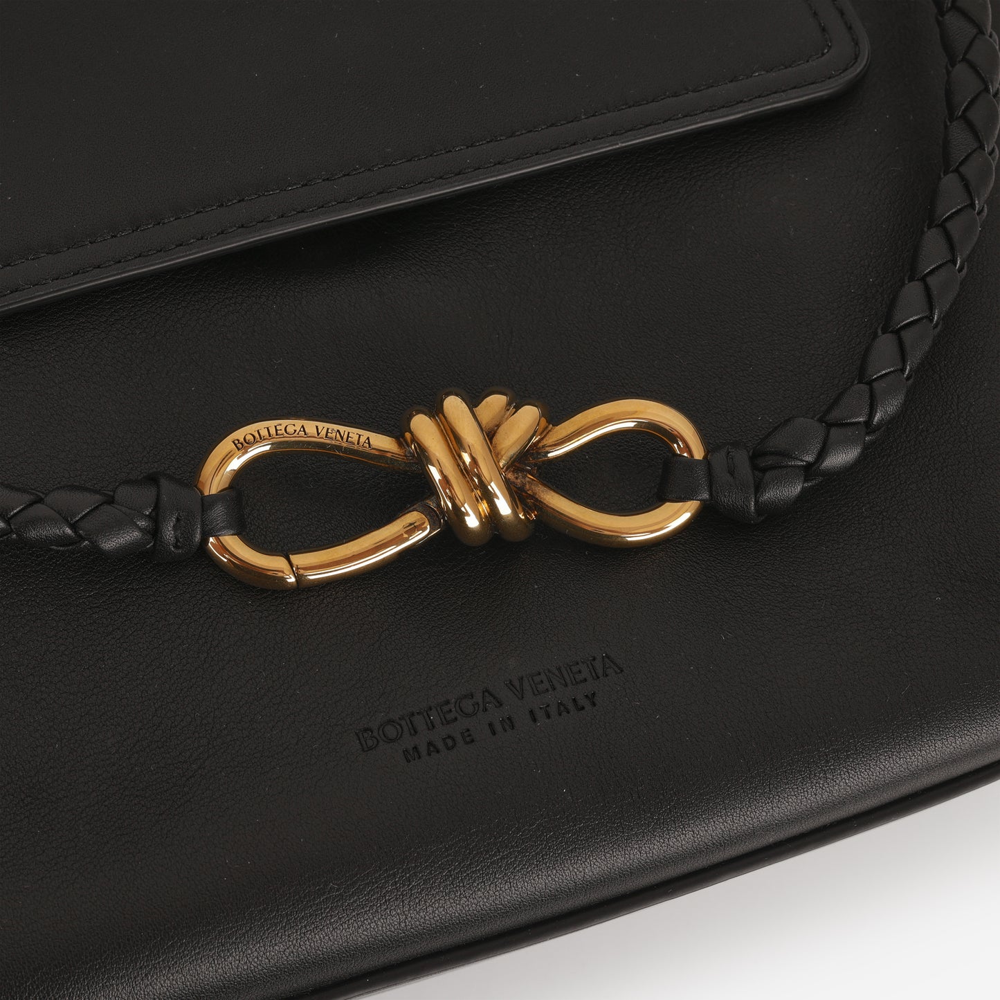 Bottega Small Ciao Ciao - Black Supple Calfskin | Gold Hardware