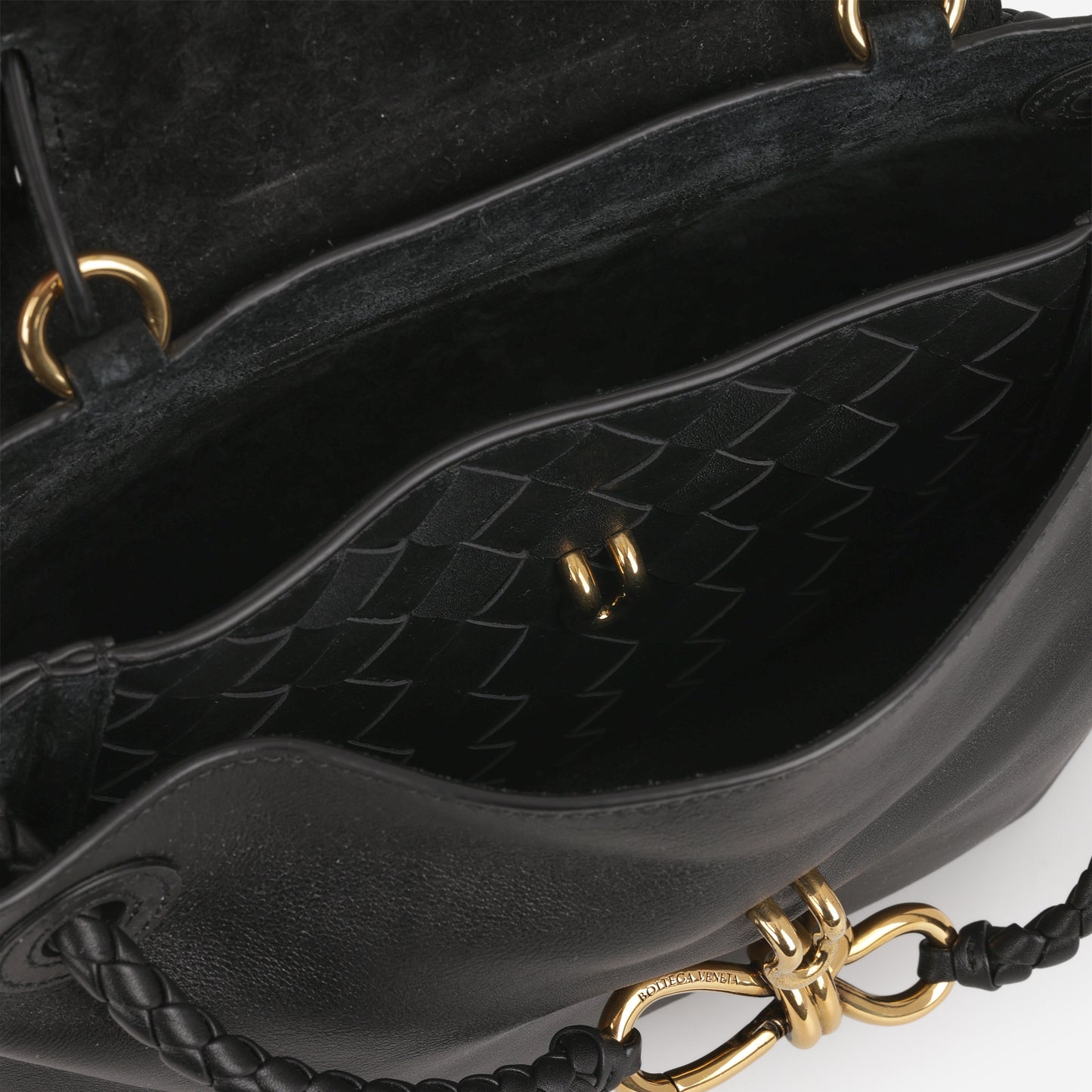 Bottega Small Ciao Ciao - Black Supple Calfskin | Gold Hardware