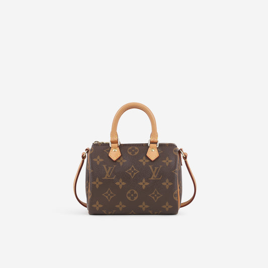 Louis Vuitton Nano Speedy Bandouliere - Monogram Canvas | Gold Hardware - Bagista