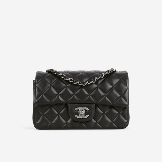 Chanel Mini Rectangular - Black Lambskin | Gunmetal Hardware