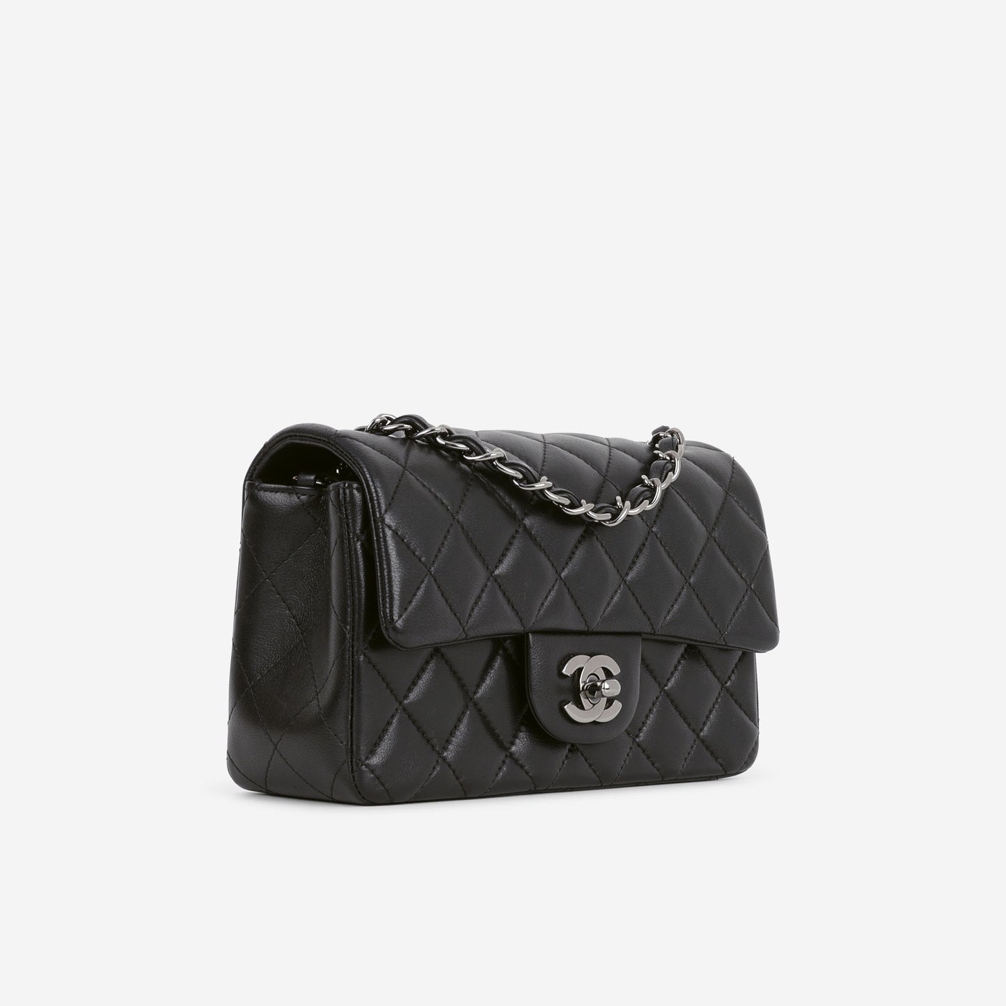Chanel Mini Rectangular - Black Lambskin | Gunmetal Hardware