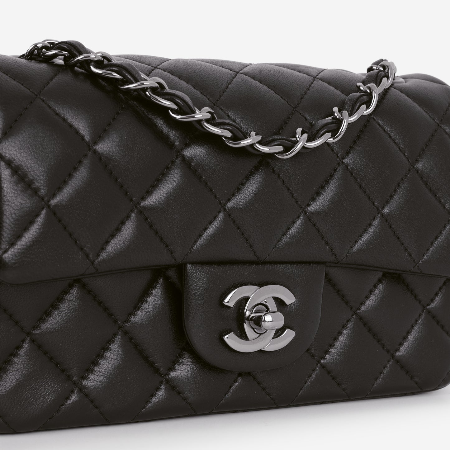 Chanel Mini Rectangular - Black Lambskin | Gunmetal Hardware