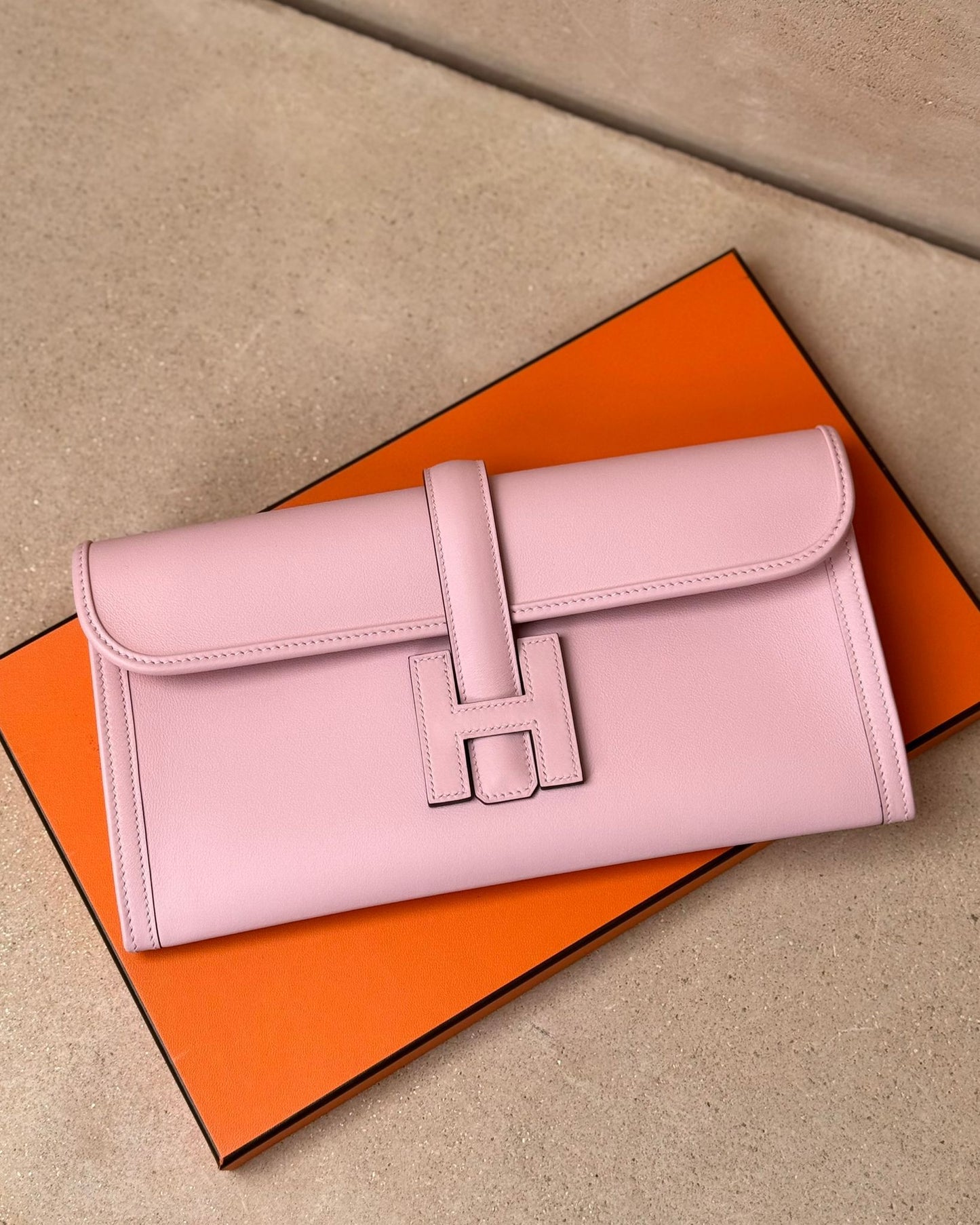 Hermès Jige Clutch 29 - Rose Sakura Swift - Bagista