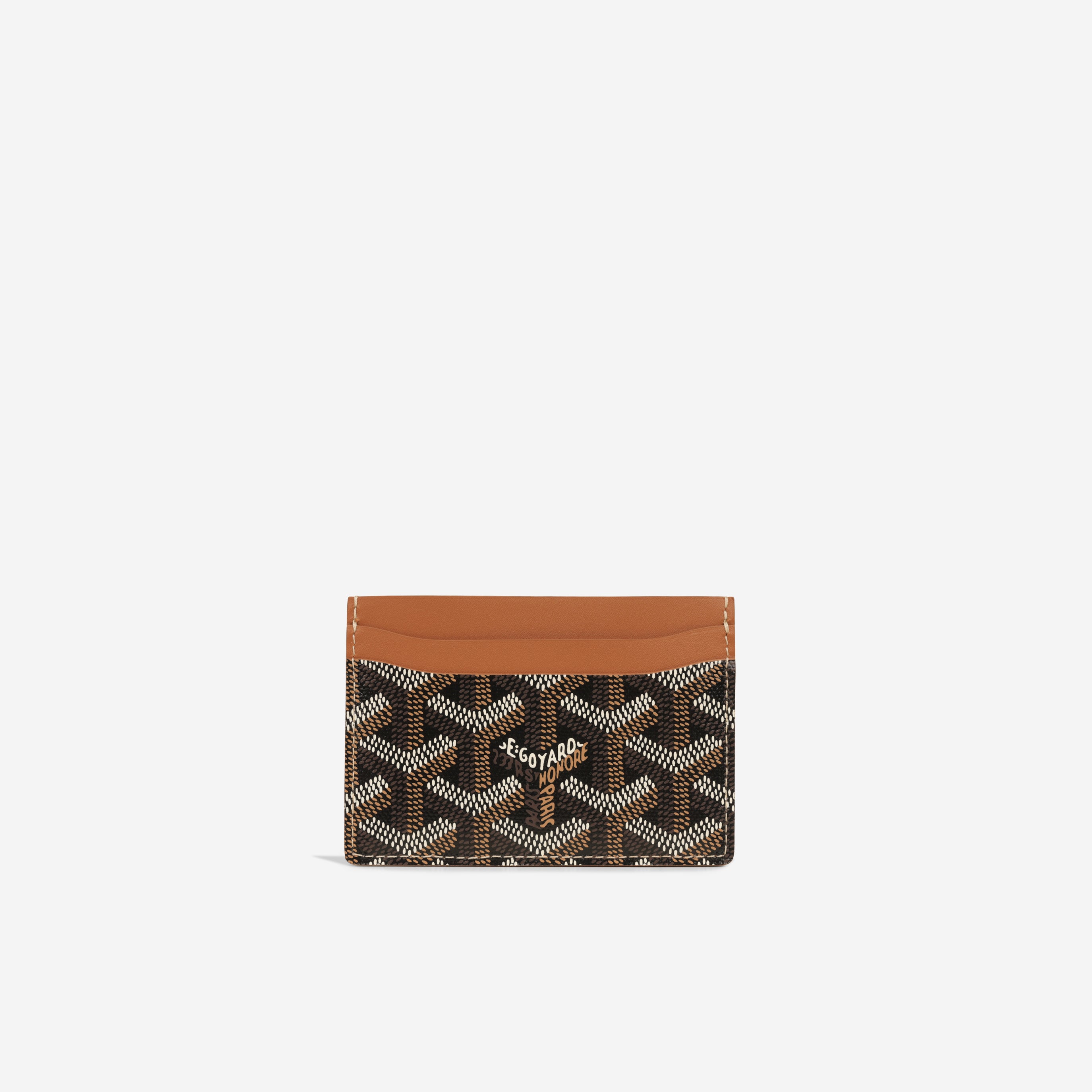 Goyard - Saint-Surpice Card Holder - Black/Tan Goyardine Canvas