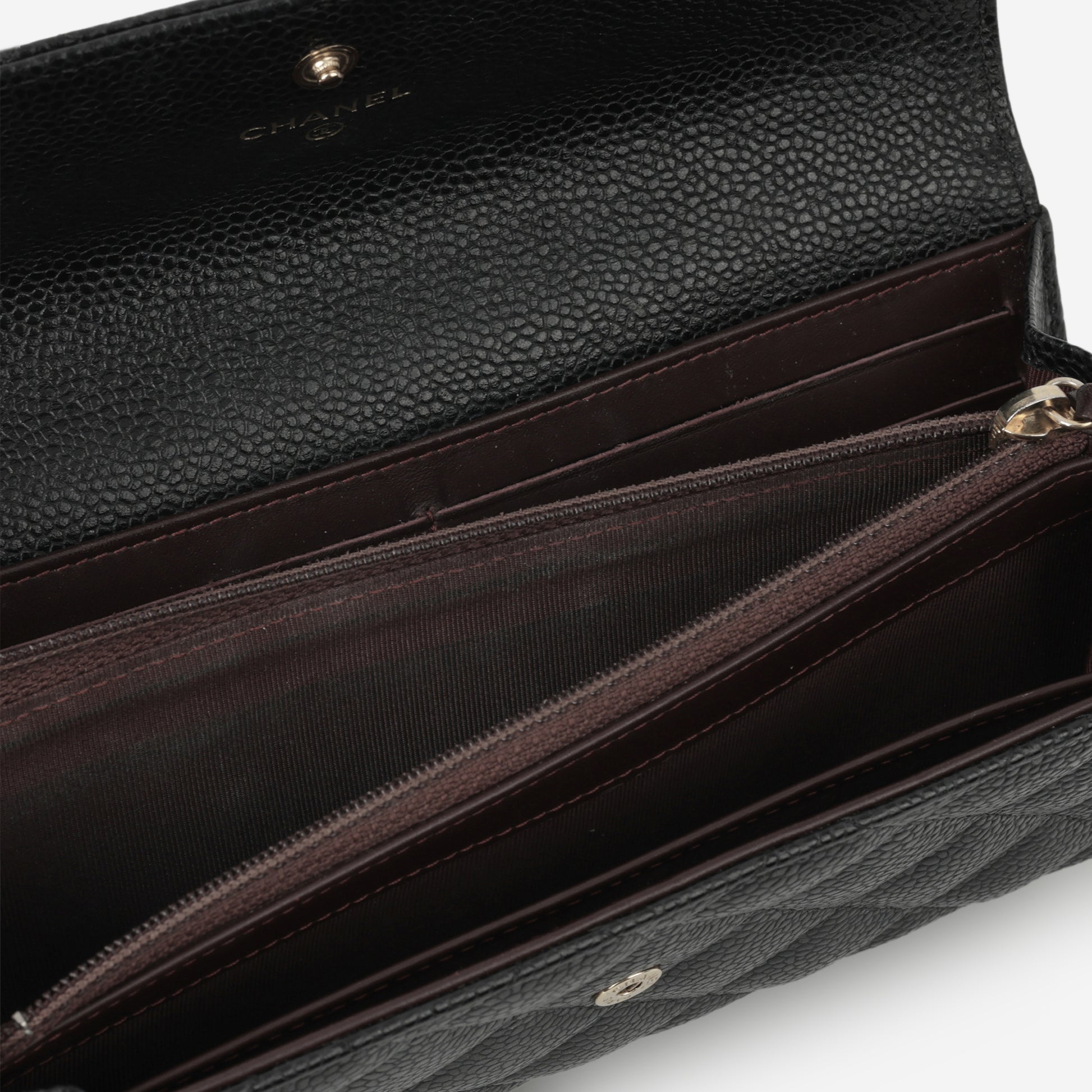 Chanel Long Classic Flap Wallet - Black Caviar | Gold Hardware - Bagista