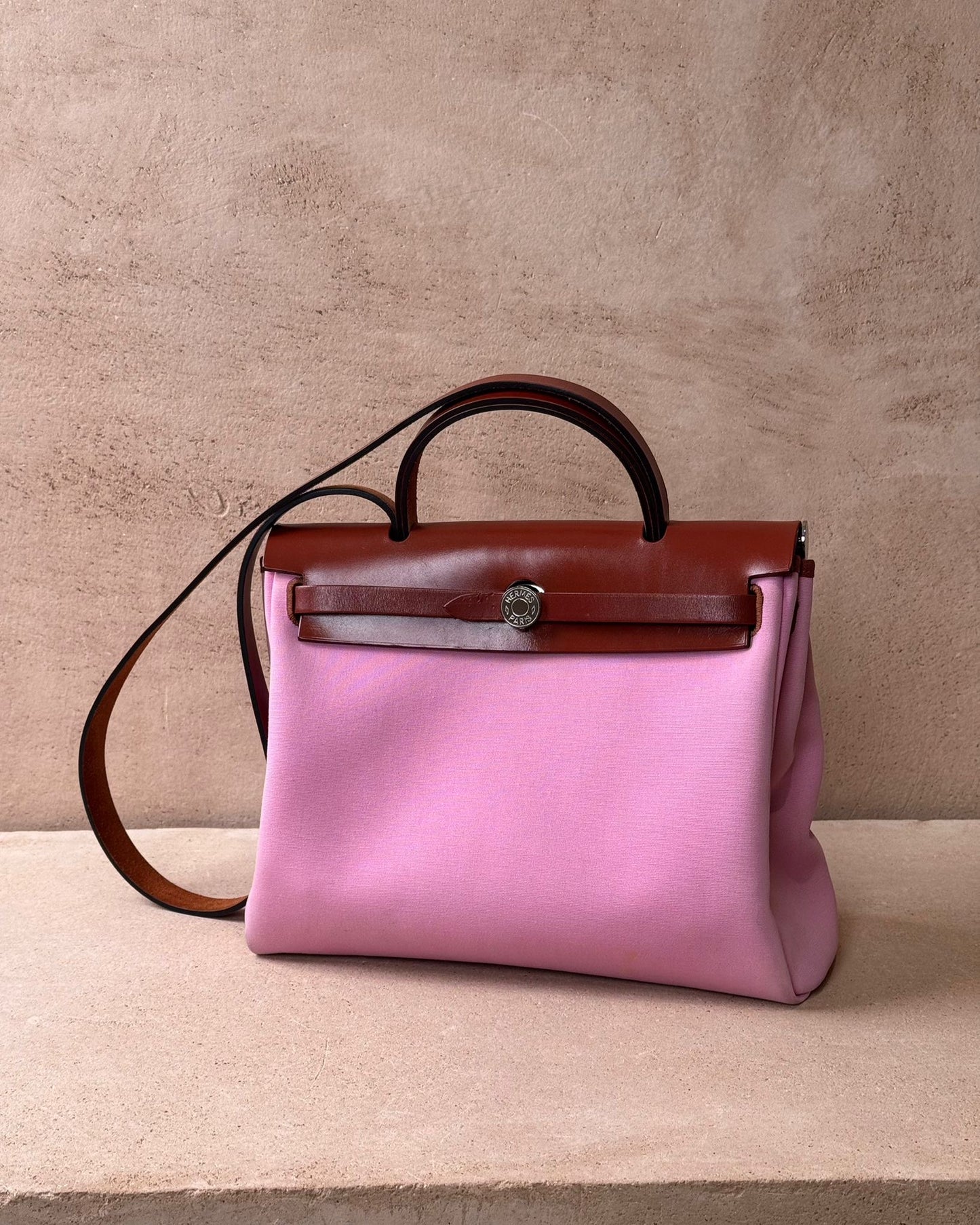 Hermès Herbag 31 - Bubblegum Canvas / Cuivre Hunter | Palladium Hardware