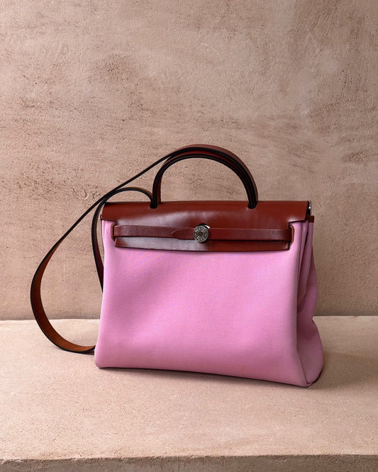 Hermès Herbag 31 - Bubblegum Canvas / Cuivre Hunter | Palladium Hardware