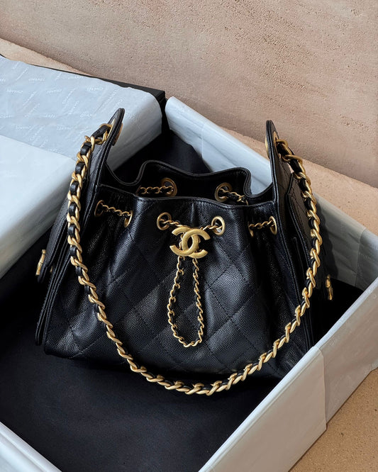 Chanel Mini 25 Hobo - Black Caviar | Gold Hardware