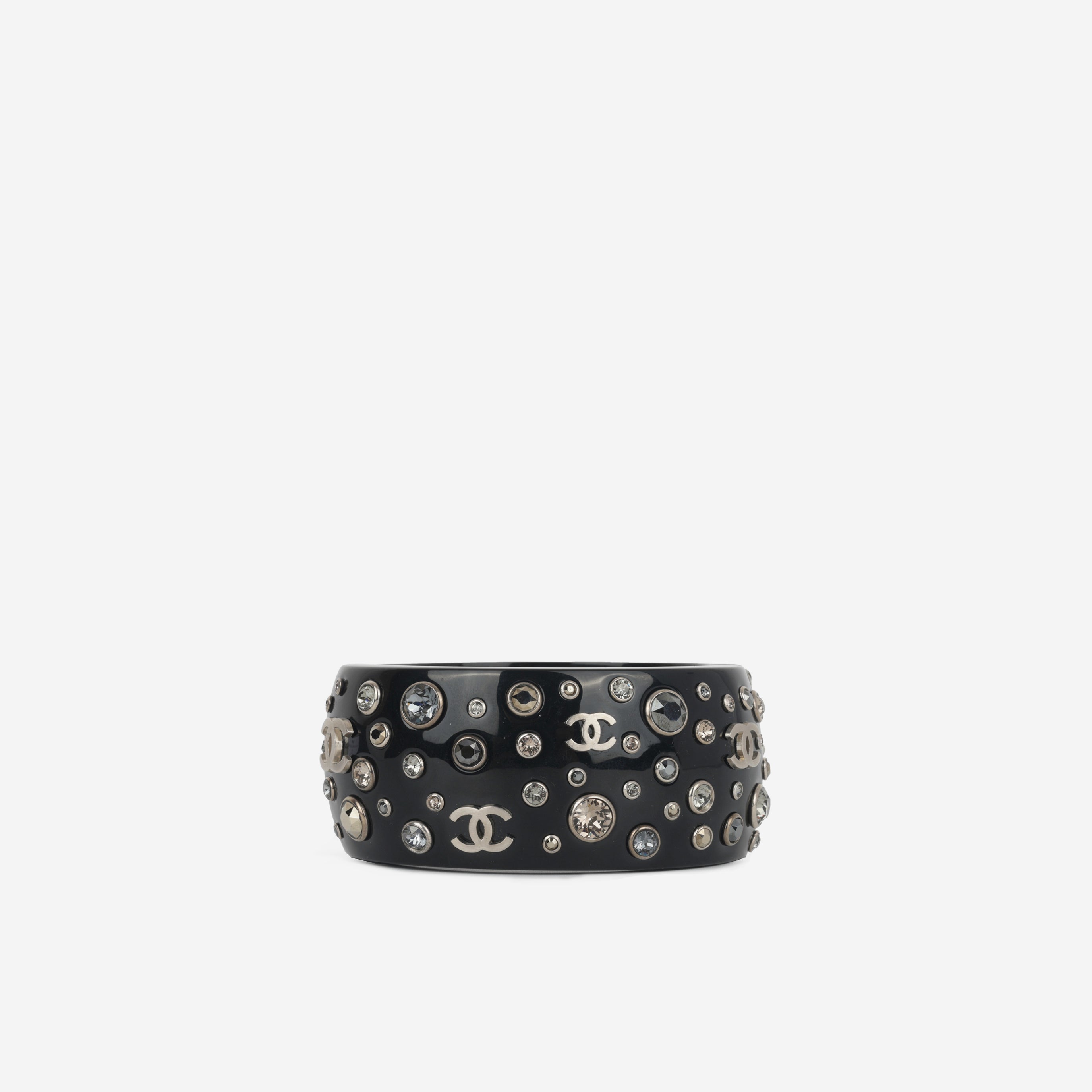 Chanel - CC Bangle - Black acrylic SHW - Pre-loved – Bagista