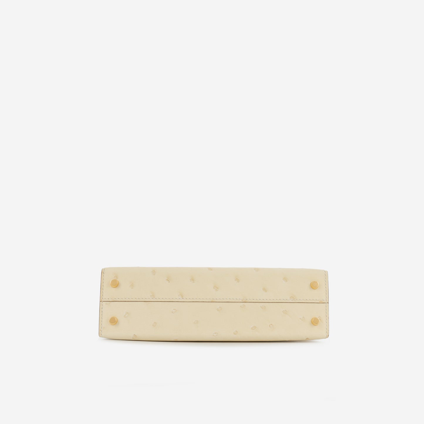 Mini Kelly - Vanille Ostrich | Gold Hardware