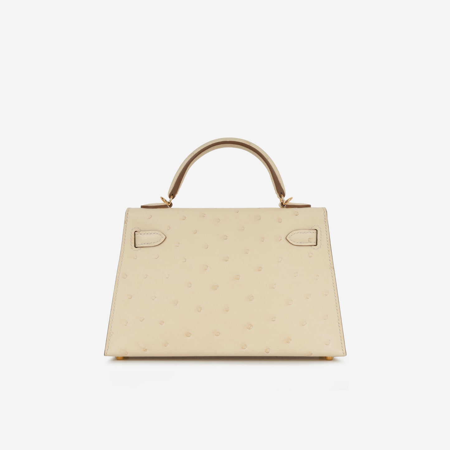 Mini Kelly - Vanille Ostrich | Gold Hardware