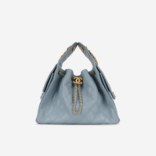 Chanel Small 25 Hobo - Light Blue Caviar | Gold Hardware