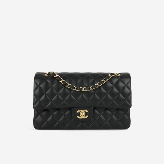 Chanel Medium Classic Flap - Black Lambskin | Gold Hardware