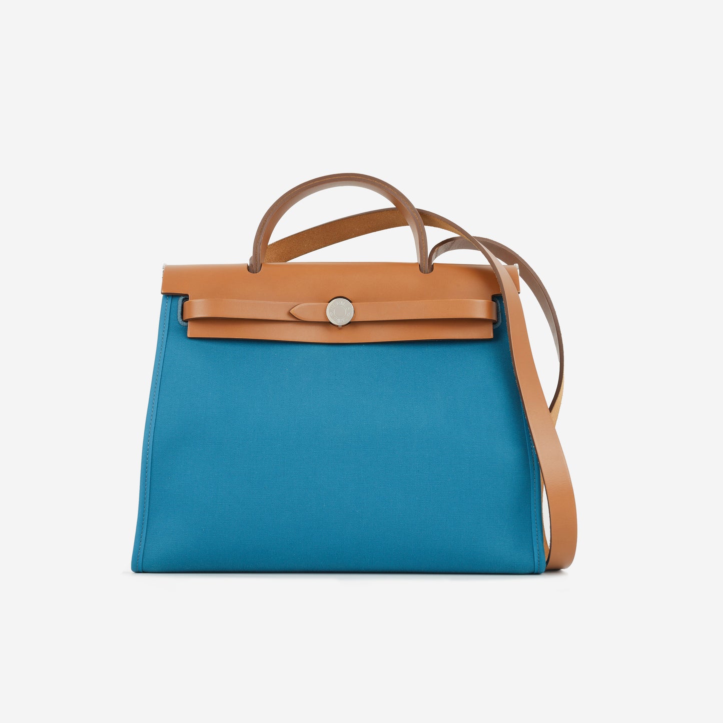 Hermès Herbag 31 - Blue Azteque Canvas /  Fauve Hunter | Palladium Hardware