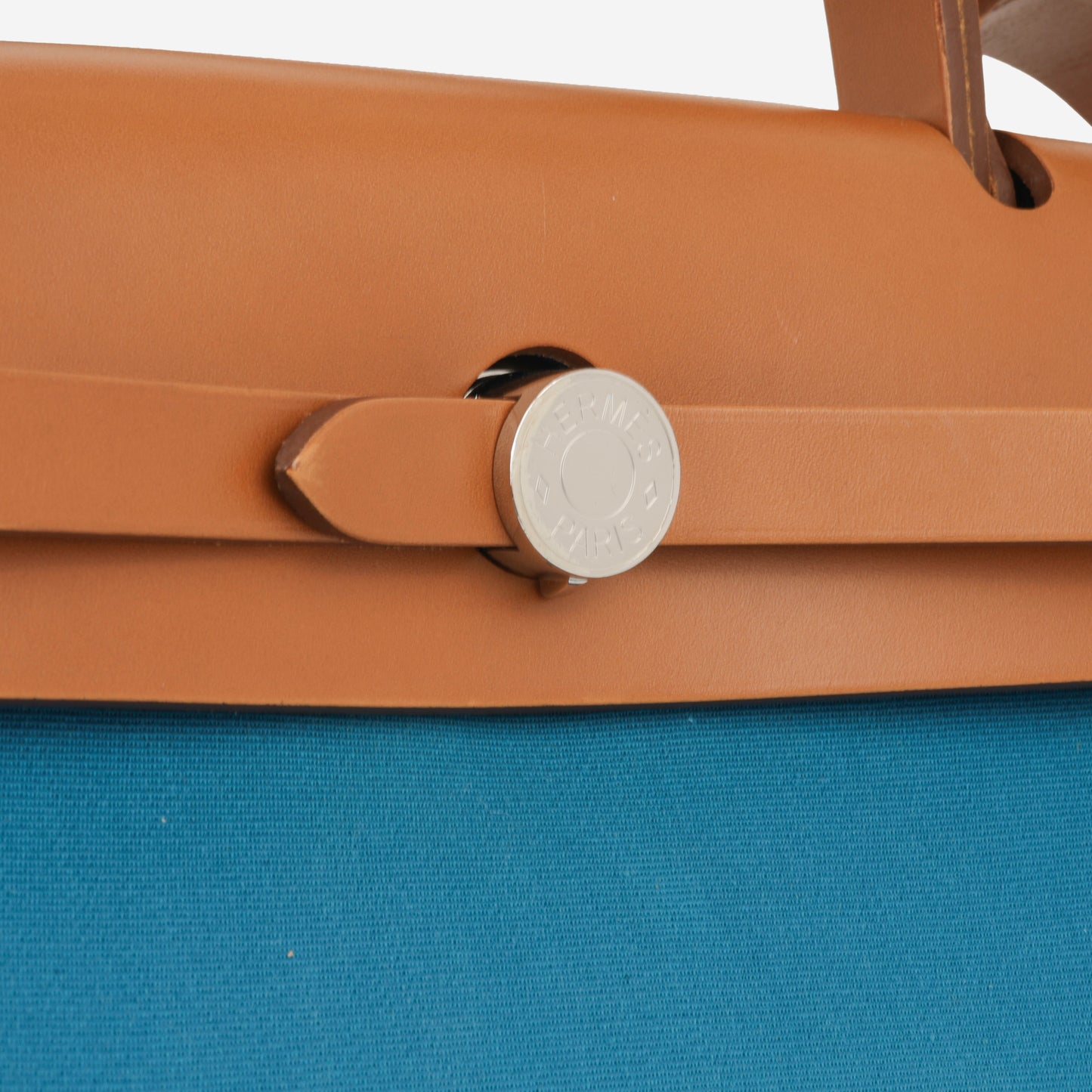 Hermès Herbag 31 - Blue Azteque Canvas /  Fauve Hunter | Palladium Hardware