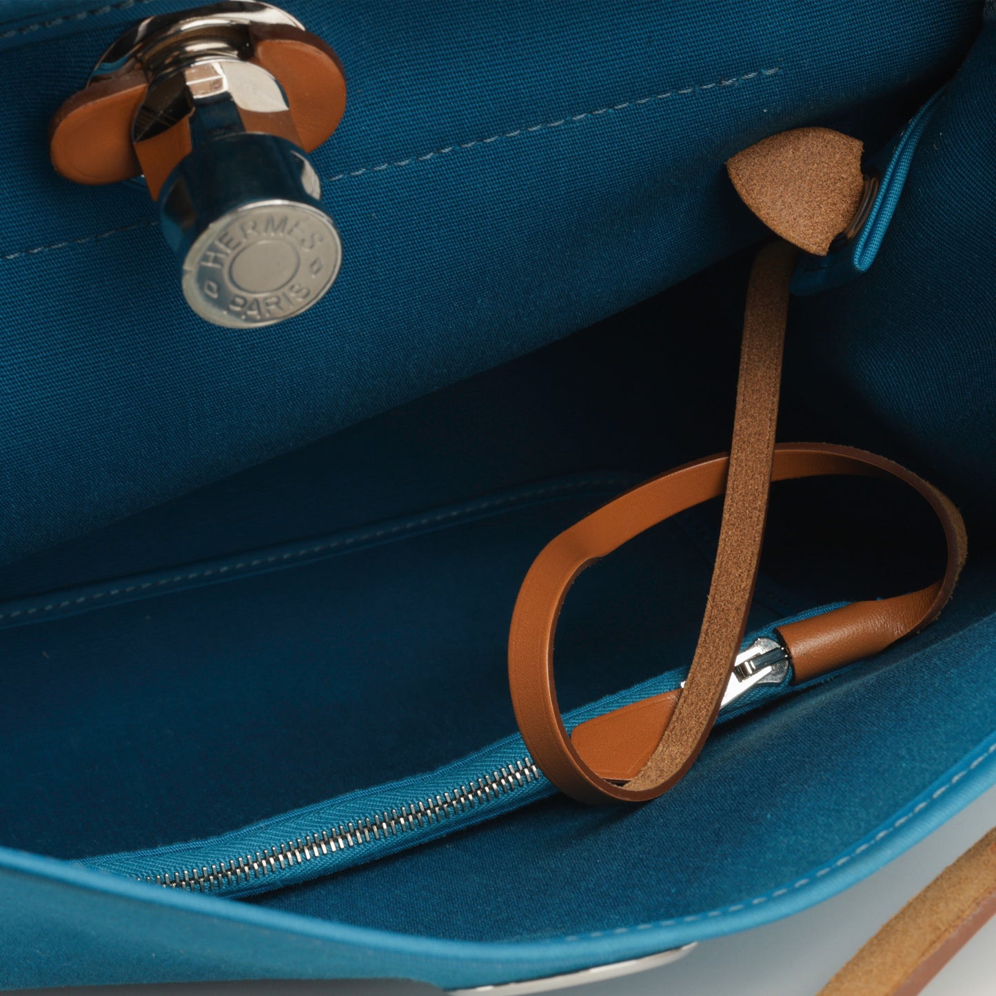 Hermès Herbag 31 - Blue Azteque Canvas /  Fauve Hunter | Palladium Hardware