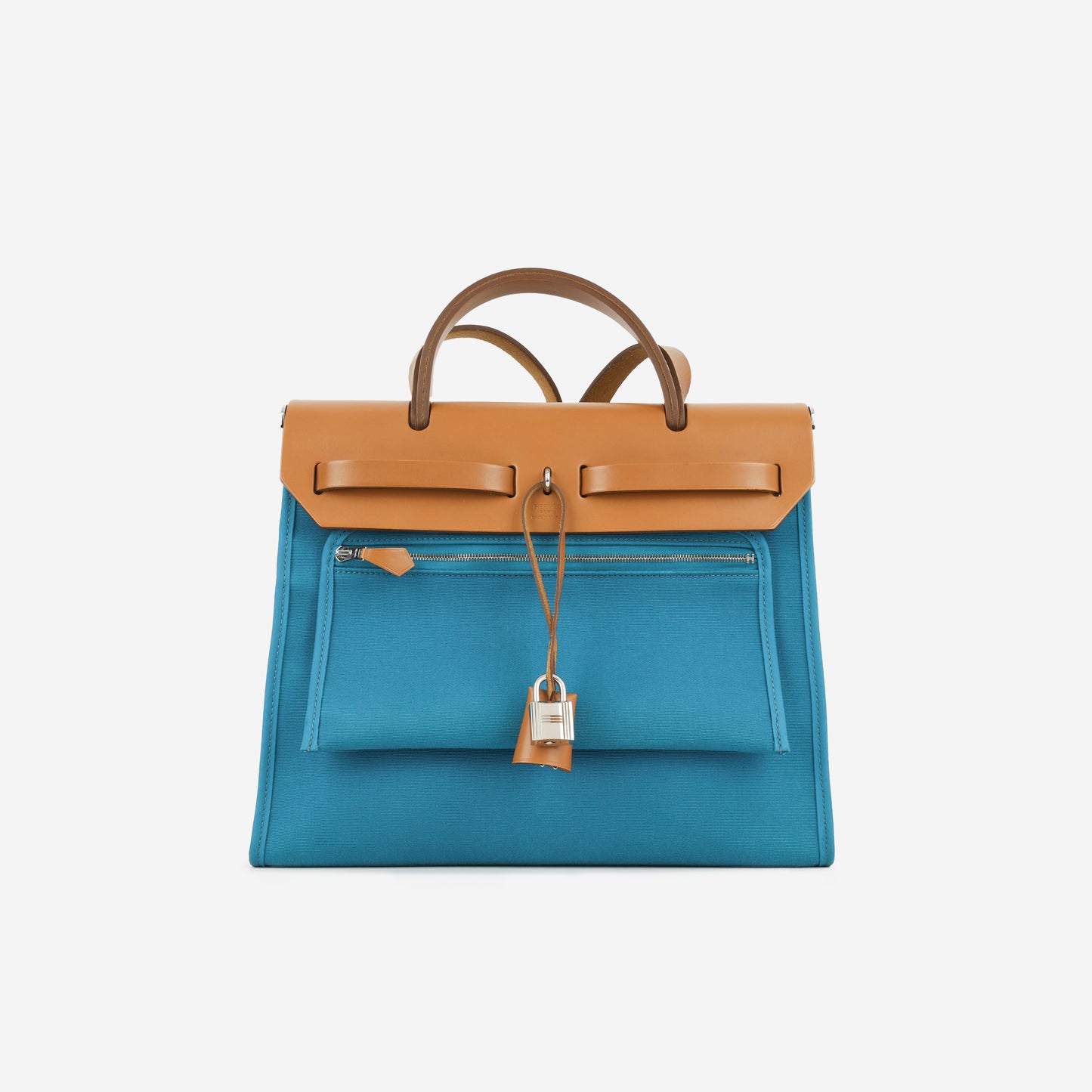 Hermès Herbag 31 - Blue Azteque Canvas /  Fauve Hunter | Palladium Hardware