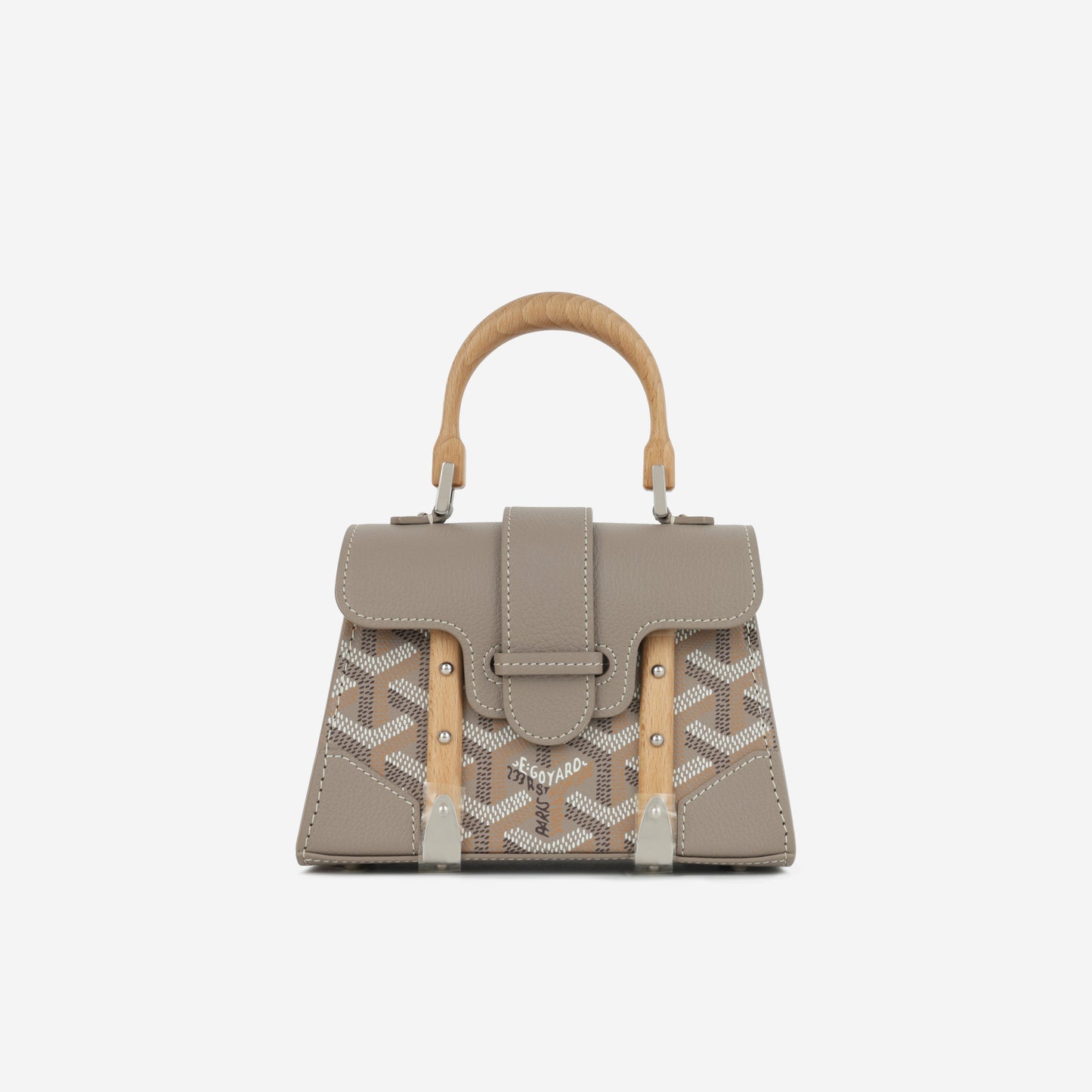 Goyard Nano Saïgon - Grey Goyardine / Grained Calfskin | Palladium Hardware