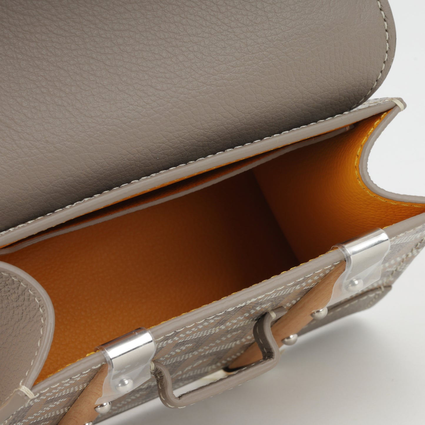 Goyard Nano Saïgon - Grey Goyardine / Grained Calfskin | Palladium Hardware