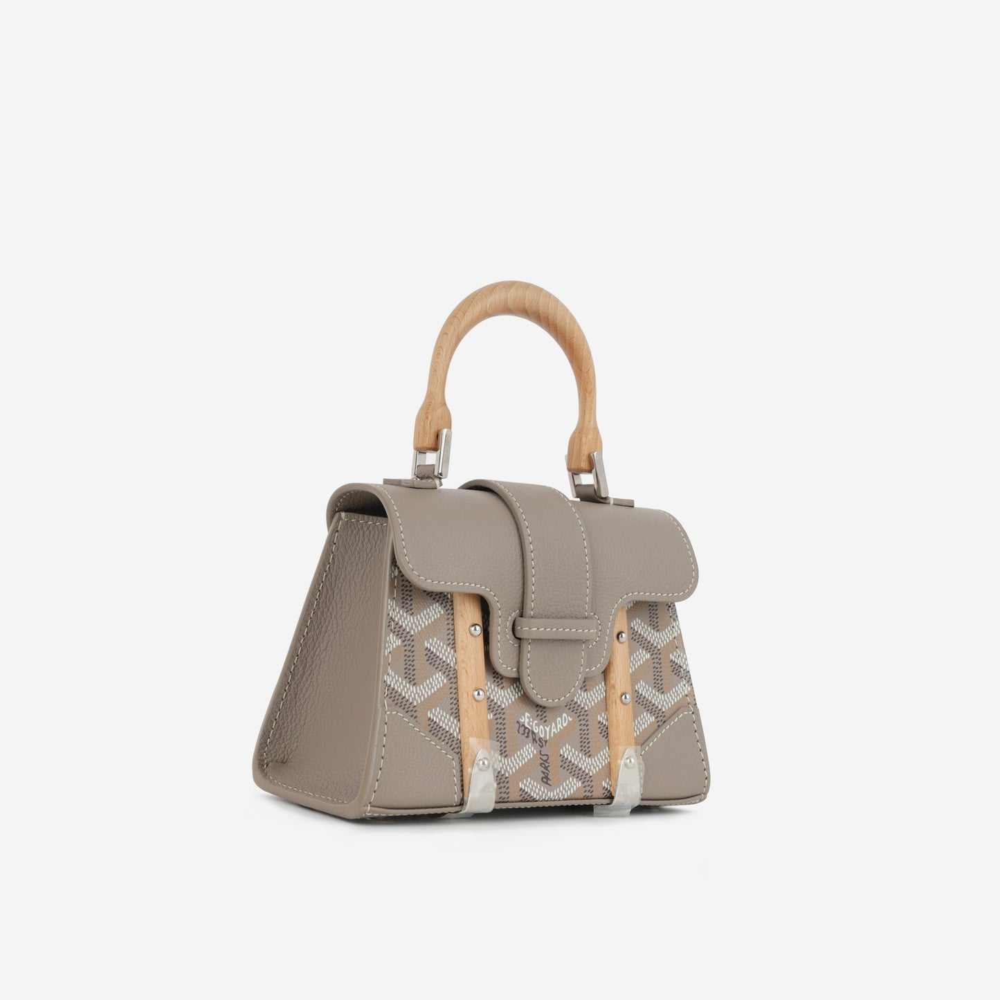 Goyard Nano Saïgon - Grey Goyardine / Grained Calfskin | Palladium Hardware