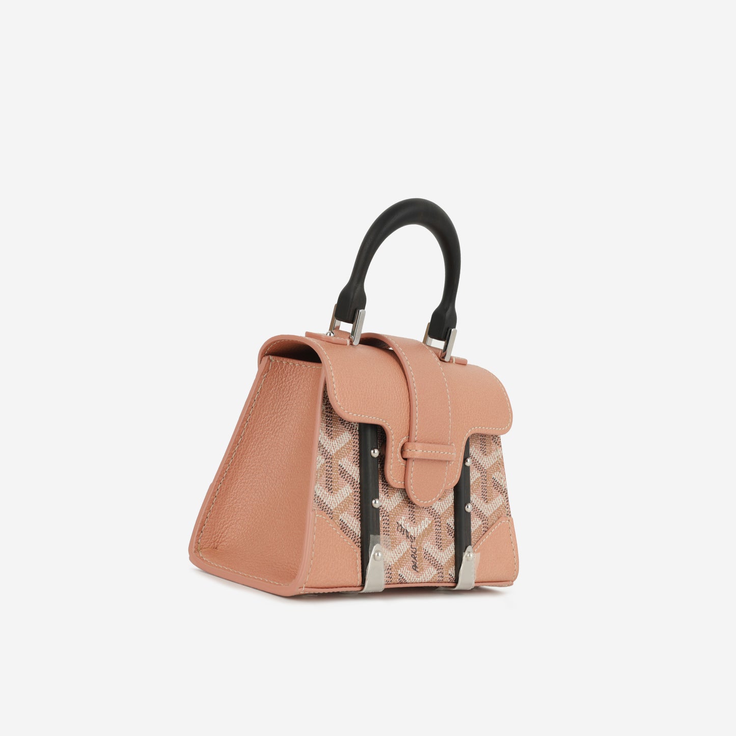 Goyard Nano Saïgon - Pink Metallic Goyardine / Black Wood Trim | Palladium Hardware