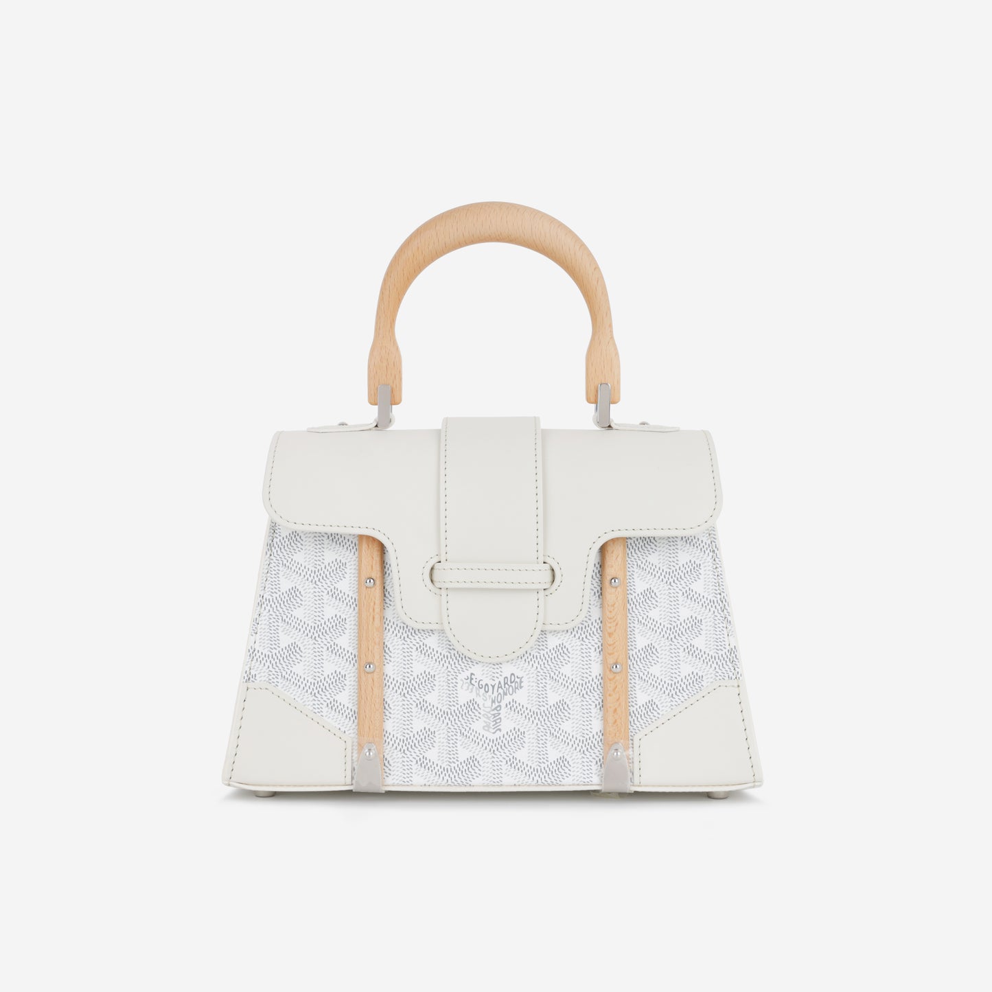 Goyard Saïgon Structuré PM Bag - White Goyardine / Calfskin | Palladium Hardware