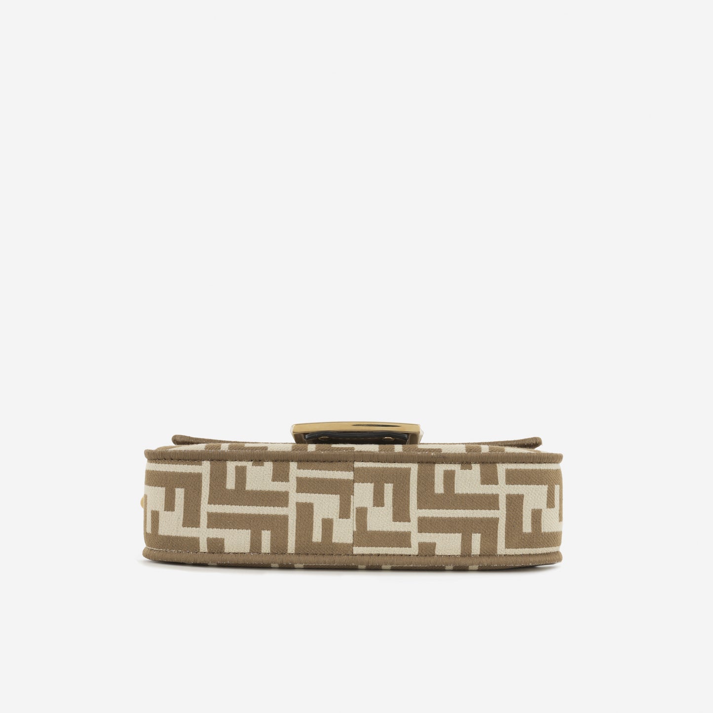 Fendi Baguette Chain Mini - Cappuccino FF Jacquard | Gold Hardware