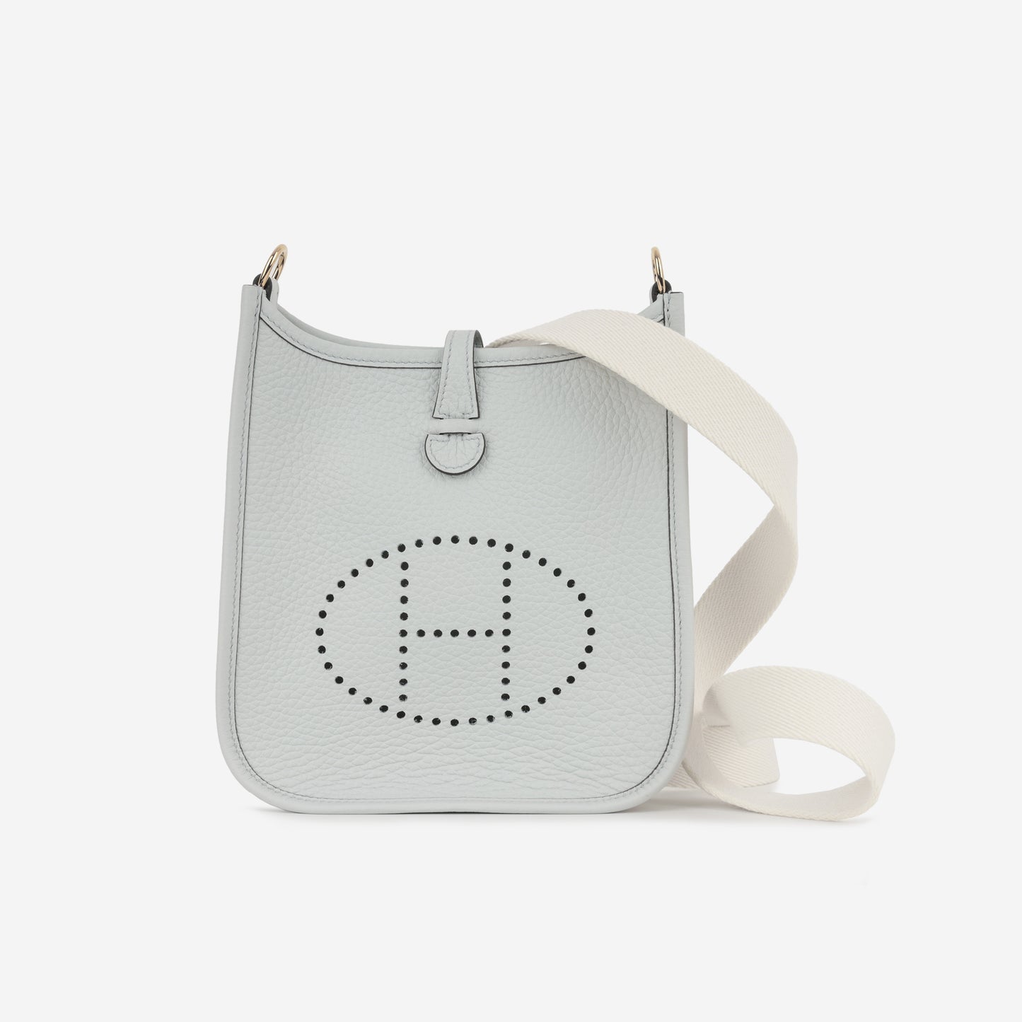 Hermès Evelyne TPM - Blue Pale Clemence / Nata Strap | Gold Hardware