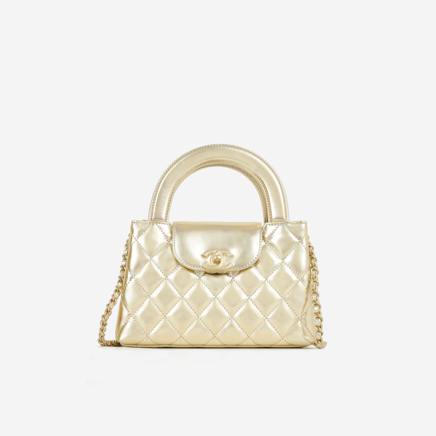 Small Kelly Re-Edition - Champagne Metallic Lambskin | Champagne Gold Hardware