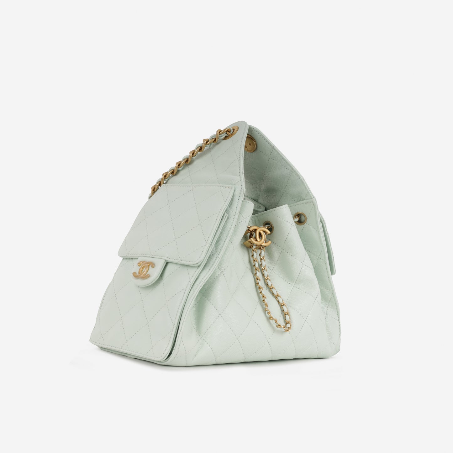 Chanel Small 25 Hobo - Mint Caviar | Gold Hardware