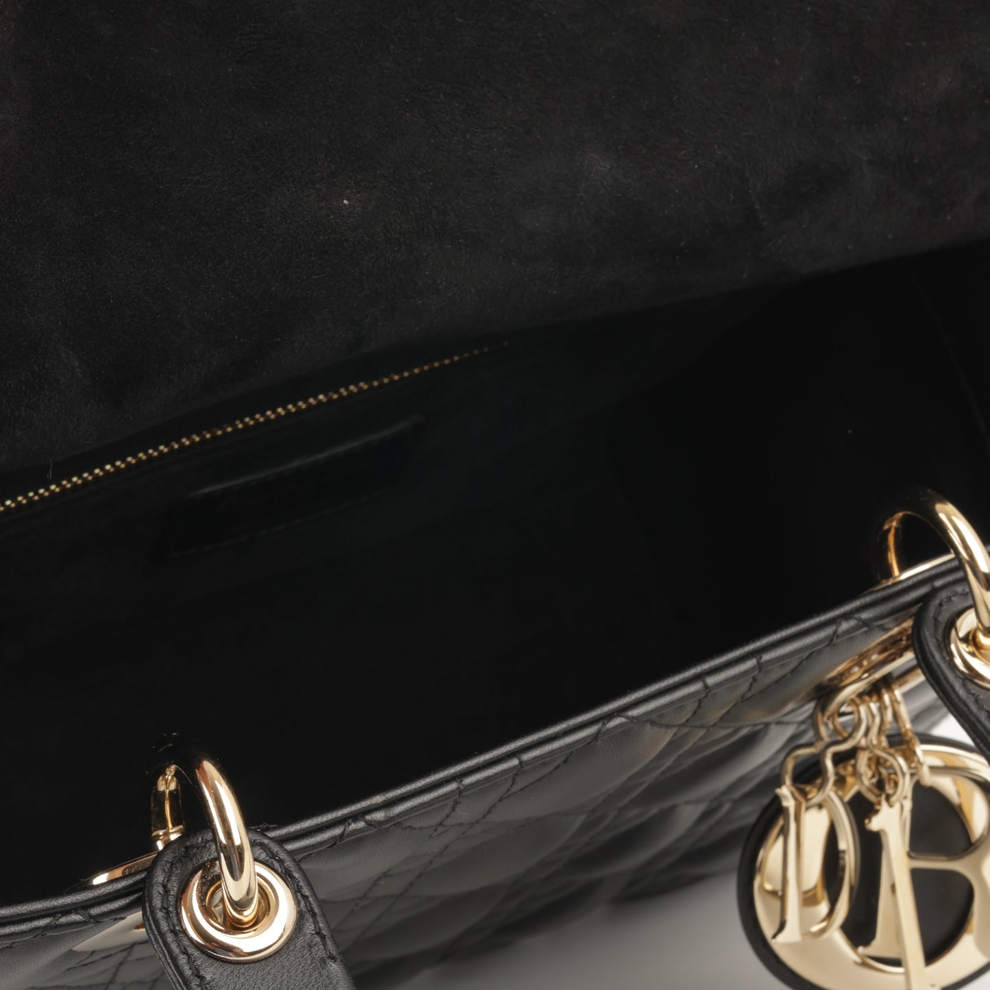Dior Medium Lady Dior - Black Lambskin | Champagne Gold Hardware