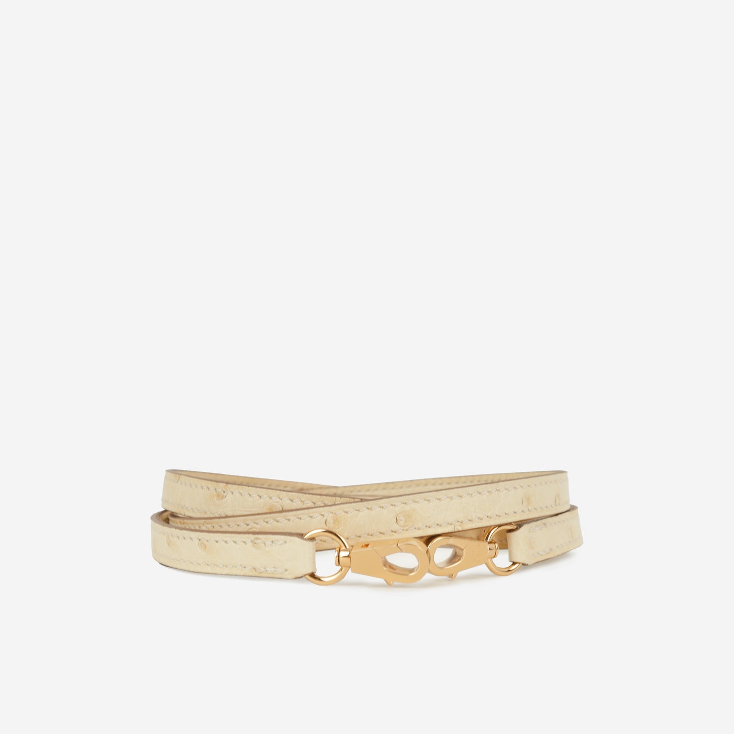 Mini Kelly - Vanille Ostrich | Gold Hardware
