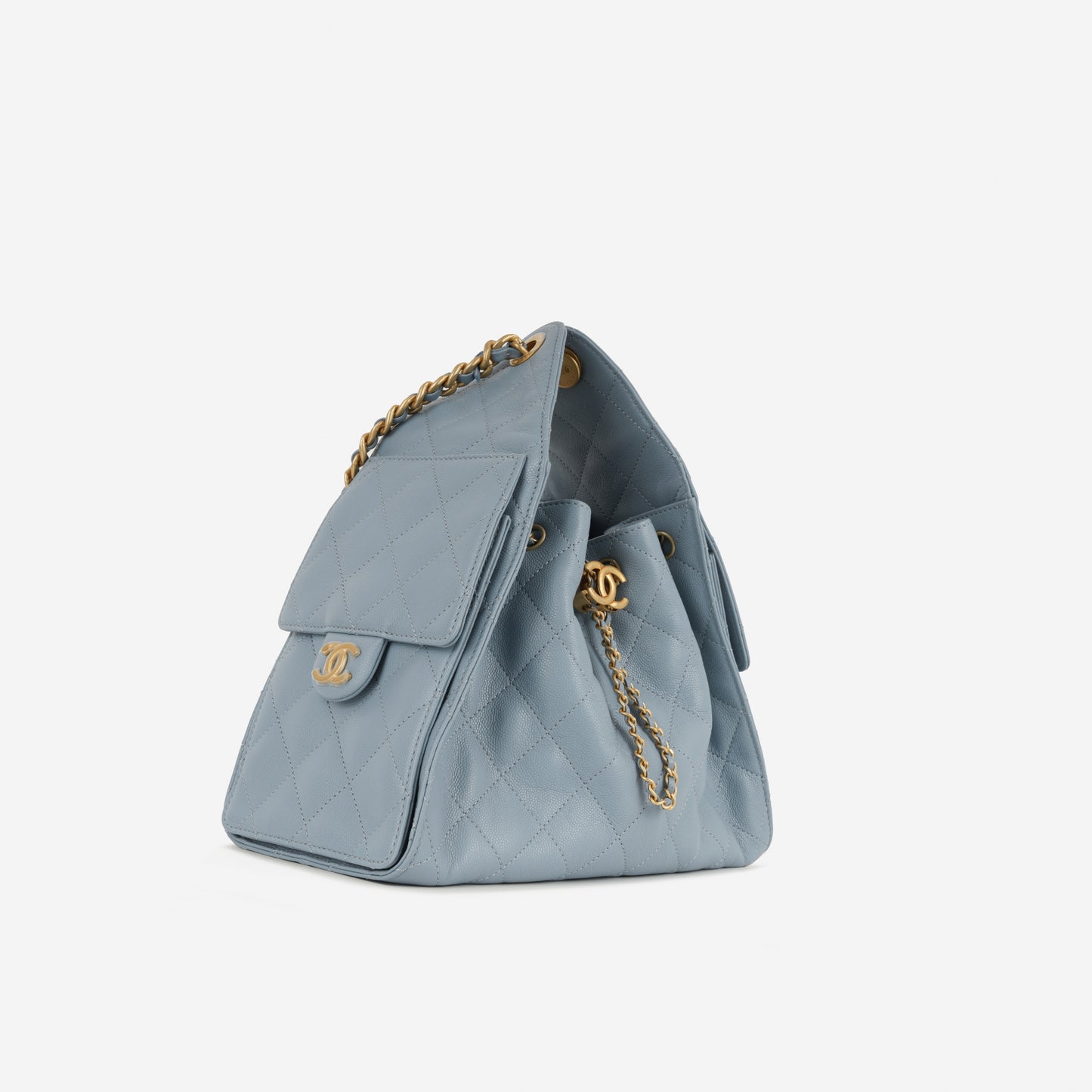 Chanel Small 25 Hobo - Light Blue Caviar | Gold Hardware