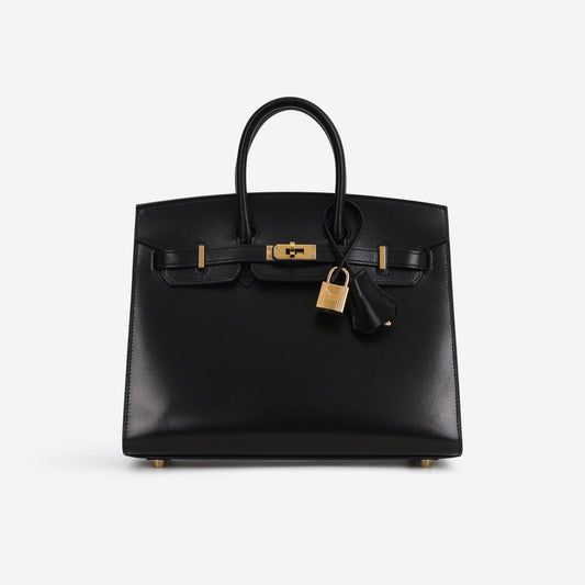 Hermès Birkin 25 - Noir Box Calf Sellier | Gold Hardware